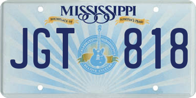MS license plate JGT818