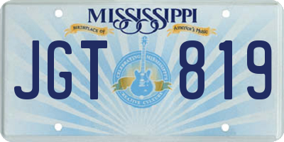 MS license plate JGT819