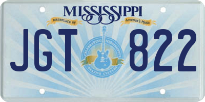 MS license plate JGT822