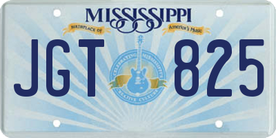 MS license plate JGT825