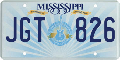 MS license plate JGT826