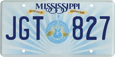 MS license plate JGT827