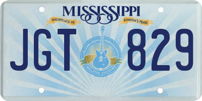 MS license plate JGT829