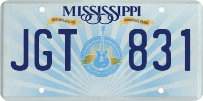 MS license plate JGT831