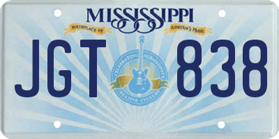 MS license plate JGT838