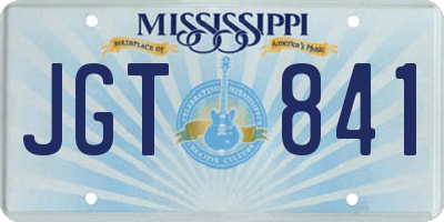 MS license plate JGT841