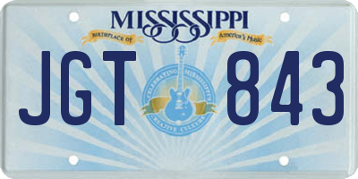 MS license plate JGT843