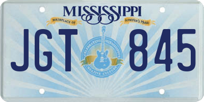 MS license plate JGT845
