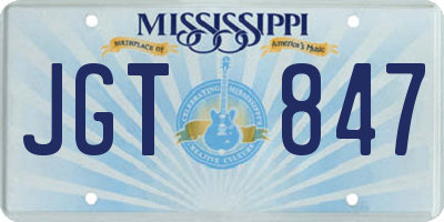 MS license plate JGT847
