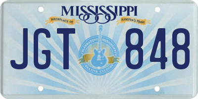 MS license plate JGT848