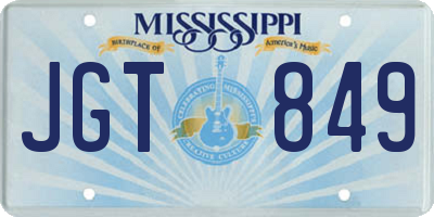 MS license plate JGT849