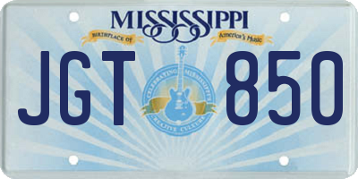 MS license plate JGT850