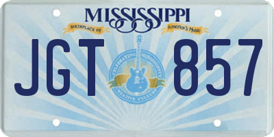 MS license plate JGT857