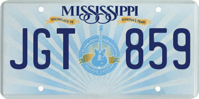 MS license plate JGT859