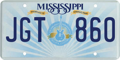MS license plate JGT860