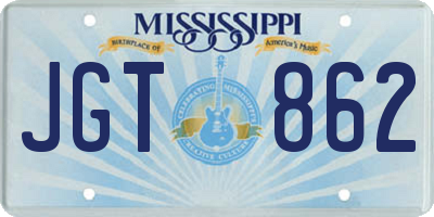 MS license plate JGT862