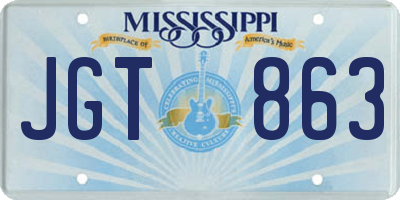 MS license plate JGT863