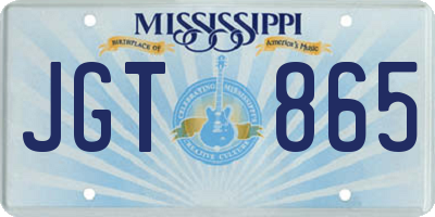 MS license plate JGT865