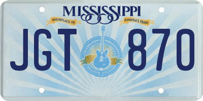 MS license plate JGT870