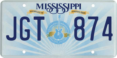 MS license plate JGT874