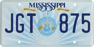 MS license plate JGT875