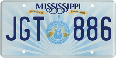 MS license plate JGT886