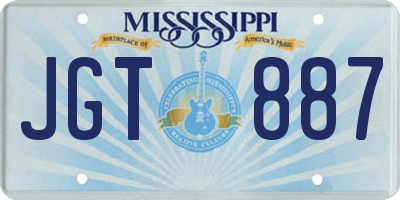 MS license plate JGT887