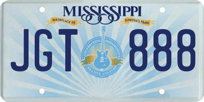 MS license plate JGT888
