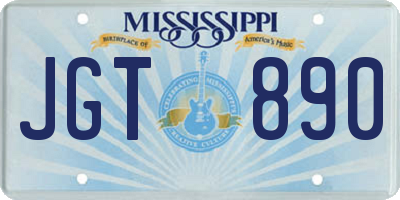 MS license plate JGT890