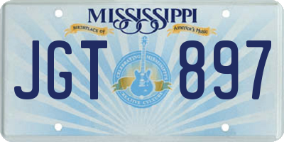 MS license plate JGT897