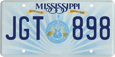 MS license plate JGT898