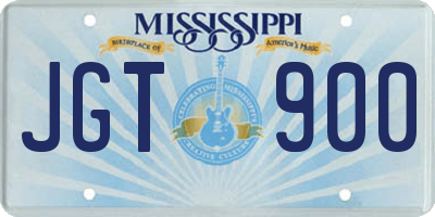 MS license plate JGT900