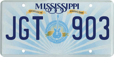 MS license plate JGT903