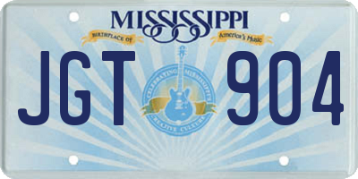 MS license plate JGT904