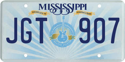 MS license plate JGT907