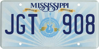 MS license plate JGT908