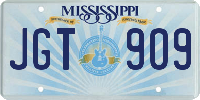 MS license plate JGT909