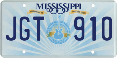 MS license plate JGT910