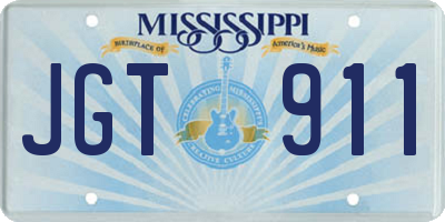 MS license plate JGT911