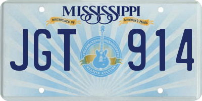 MS license plate JGT914