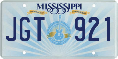 MS license plate JGT921