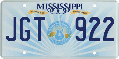 MS license plate JGT922