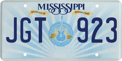 MS license plate JGT923