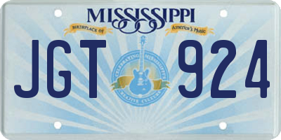 MS license plate JGT924