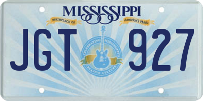 MS license plate JGT927