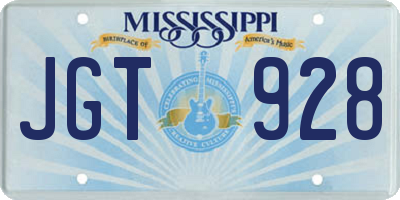 MS license plate JGT928