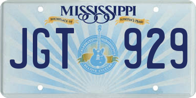 MS license plate JGT929