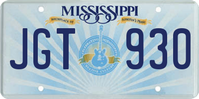 MS license plate JGT930