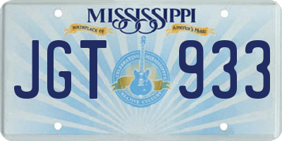 MS license plate JGT933