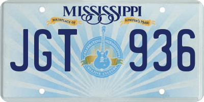 MS license plate JGT936